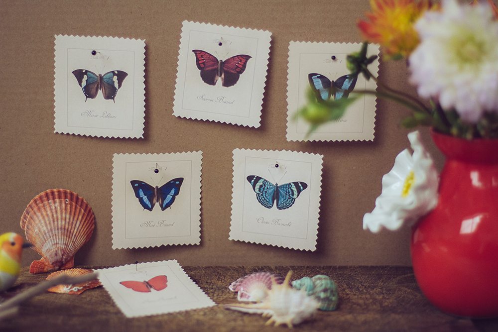 Old botanical book placecards