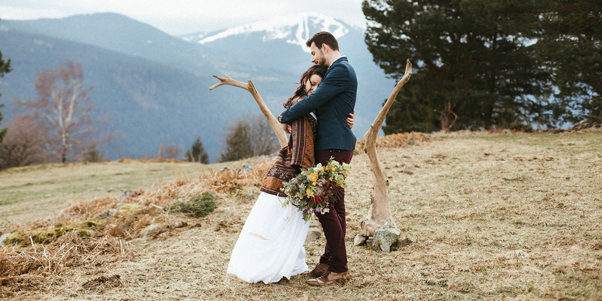 Un mariage bohème en hiver