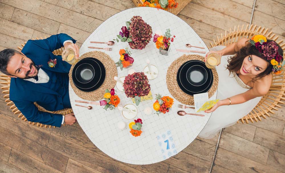 Un mariage bohème et coloré