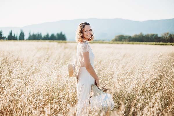 shooting mariage champs blé