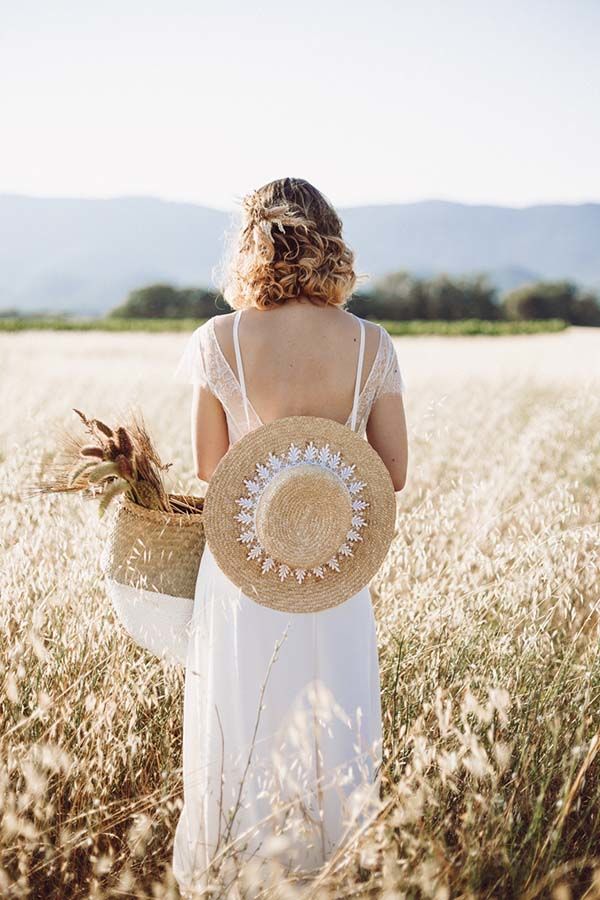 shooting mariage champs blé