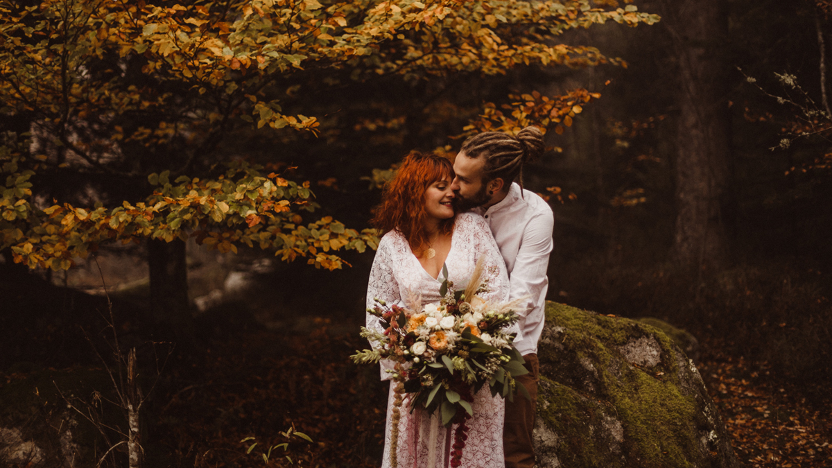 Jenna & Clément, un mariage intimiste et bohème en Alsace