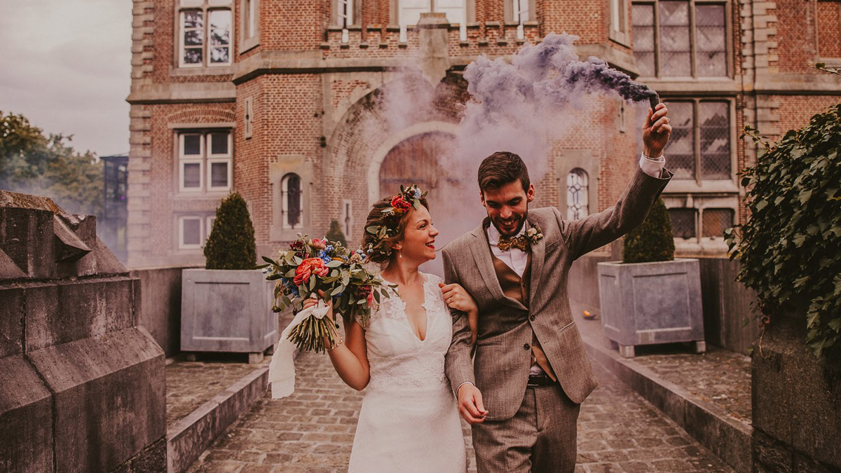 Julie et Daniel, un mariage champêtre et coloré en Belgique